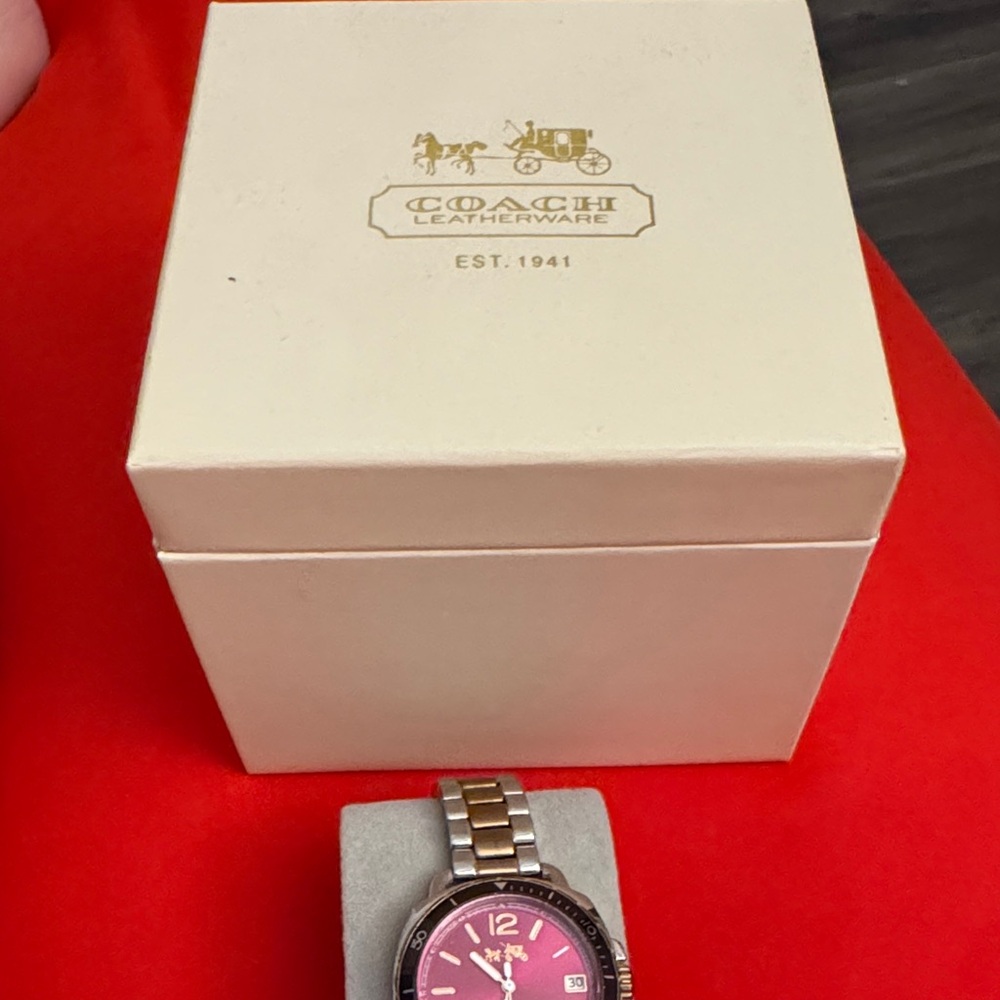 Coach Two-Tone Pink Dial Watch - Picture 7 of 7